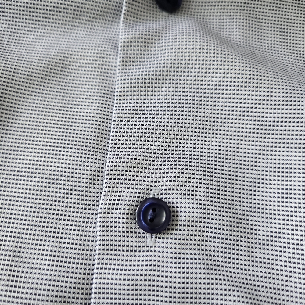 Eton Light Blue Micro-Pattern Dress Shirt with Dark Buttons - Picture 8 of 12